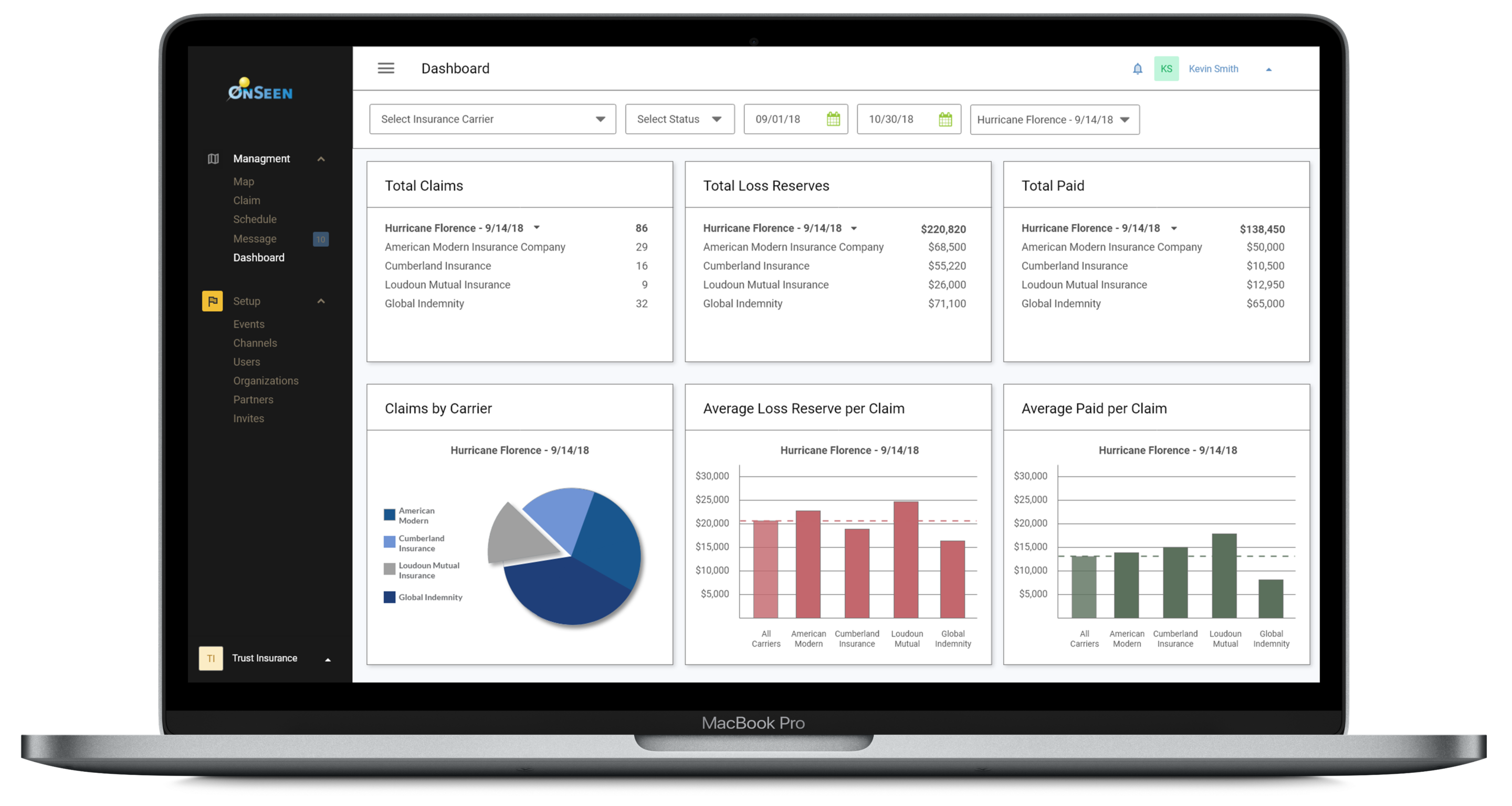 Claims Reinsurer Dashboard